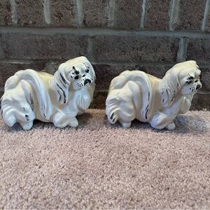 Pekingese Porcelain Dog Figurines - Vintage